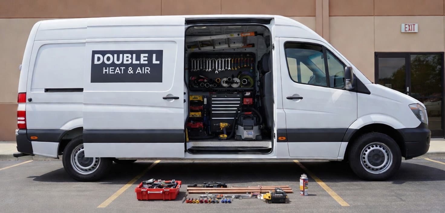 Double L Heat and Air service van with tools